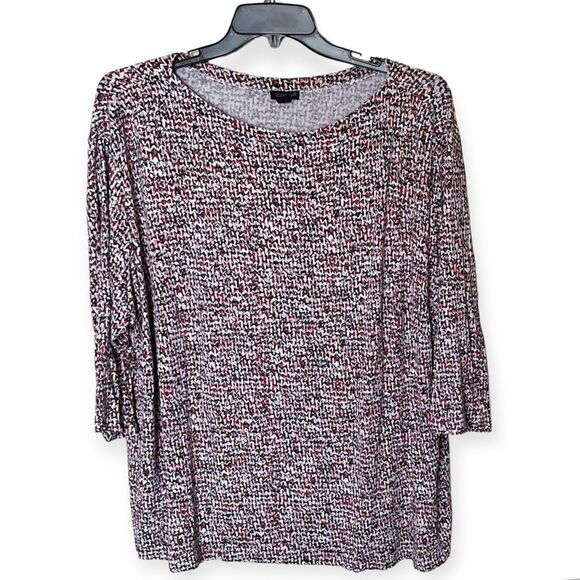 J. Jill Wearever Collection Pink and Black 3/4 Sleeve Pullover Shirt Top Size 3X - Picture 1 of 8